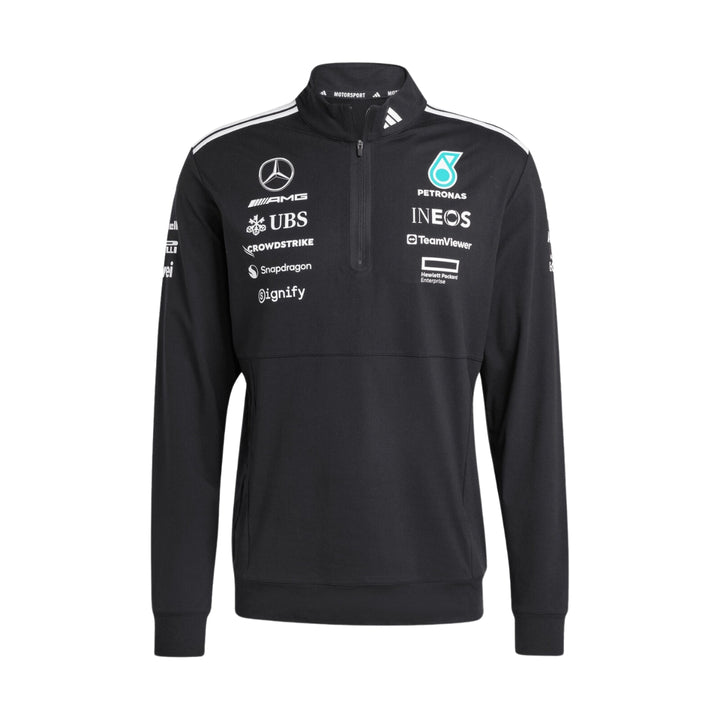 2025 Mercedes AMG Petronas F1™ Team x Adidas Men's 1/4 Zip Sweatshirt - Black