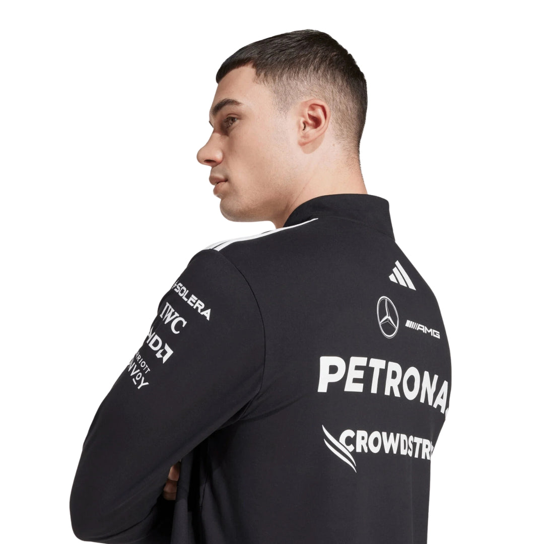 2025 Mercedes AMG Petronas F1™ Team x Adidas Men's 1/4 Zip Sweatshirt - Black