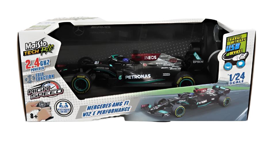 Mercedes AMG Petronas F1™ Team Maisto W12 Lewis Hamilton 1:24 Remote Control Car - Black