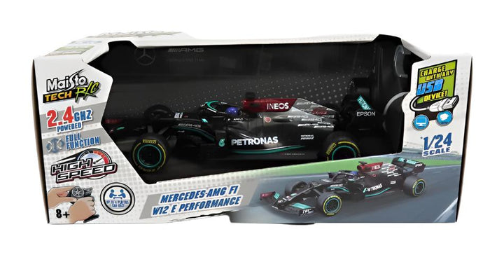 Mercedes AMG Petronas F1™ Team Maisto W12 Lewis Hamilton 1:24 Remote Control Car - Black