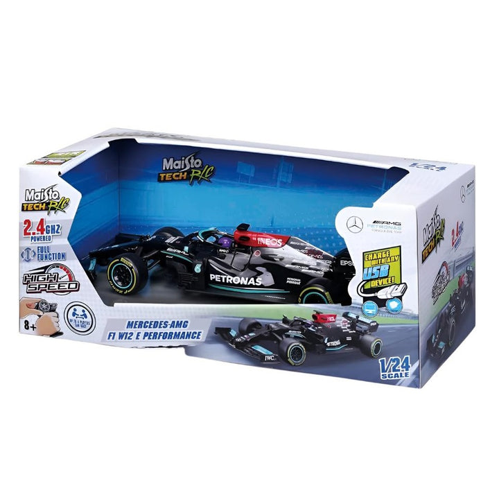 Mercedes AMG Petronas F1™ Team Maisto W12 Lewis Hamilton 1:24 Remote Control Car - Black