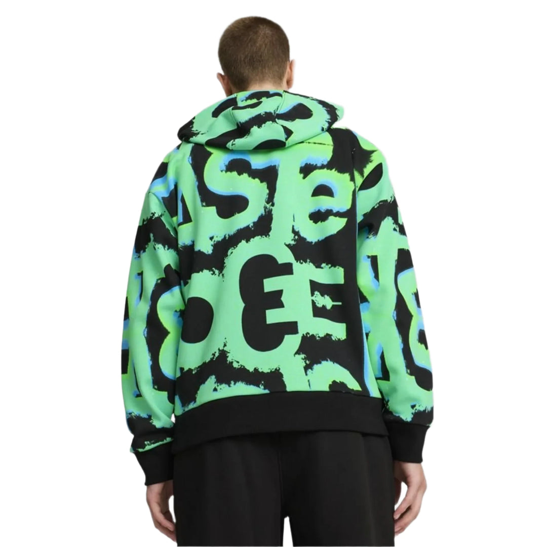 2024 Puma Mercedes AMG F1™ Team Neon Energy Hoodie mit Allover-Print Herren - Black