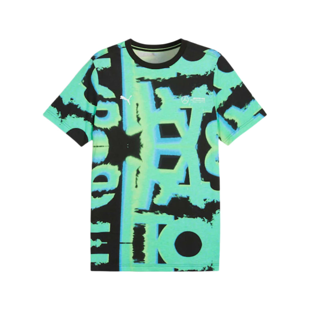 Mercedes AMG Petronas F1™ Team Neon Energy Las Vegas GP Allover-Print Men's T-shirt - Green