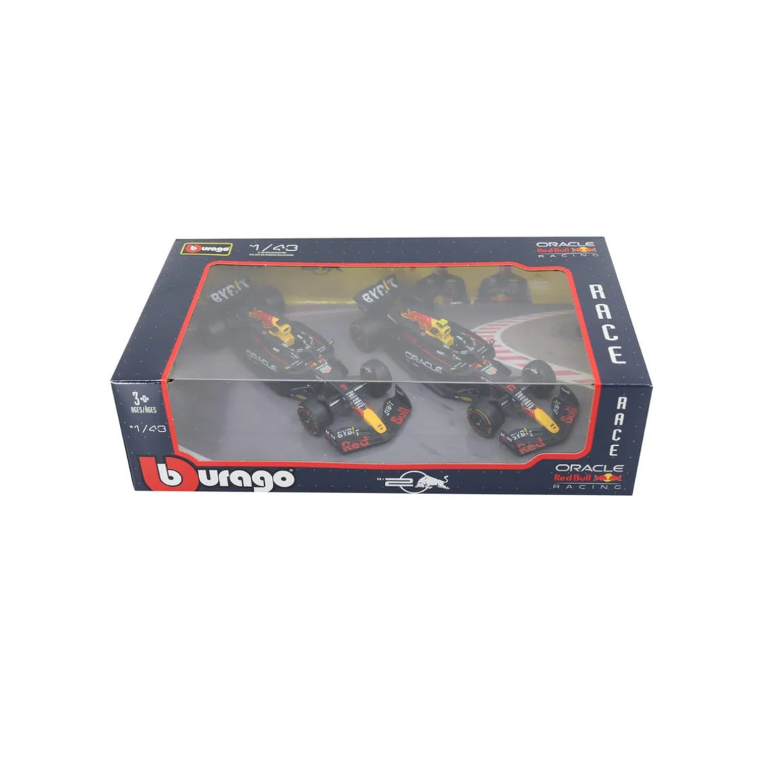 Red Bull Racing F1™ Team Max Verstappen & Sergio Perez RB20 Bburago 1:24 Scale Model Car - Blue