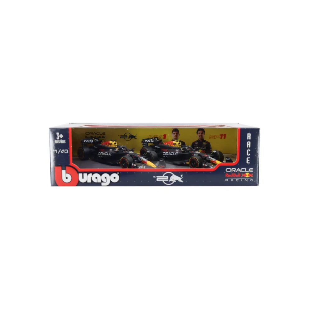 Red Bull Racing F1™ Team Max Verstappen & Sergio Perez RB20 Bburago 1:24 Scale Model Car - Blue