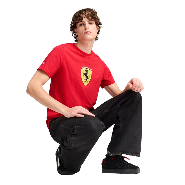 2025 Scuderia Ferrari F1™ Race CR Big Shield Men's T-Shirt - Rosso Corsa Red / Black / Green Moon