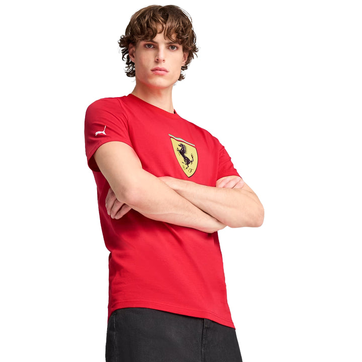 2025 Scuderia Ferrari F1™ Race CR Big Shield Men's T-Shirt - Rosso Corsa Red / Black / Green Moon