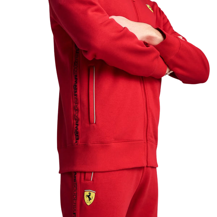 Scuderia Ferrari F1™ Team Race Men's Full Zip Sweat Jacket -  Rosso Corsa Red / Black