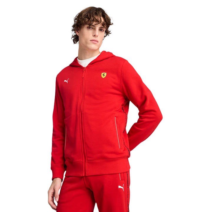 Scuderia Ferrari F1™ Team Race Men's Full Zip Sweat Jacket -  Rosso Corsa Red / Black
