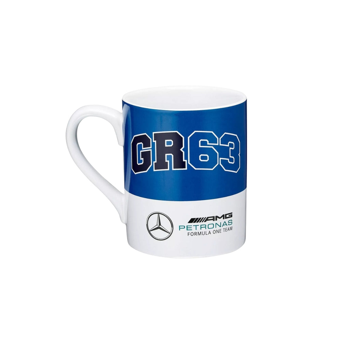 Mercedes AMG Petronas F1™ Team  George Russell Logo Coffee Mug - White/Blue