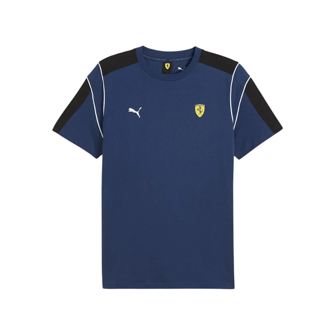2025 Scuderia Ferrari F1™ Men's MT7 Tee 'Rosso Corsa' - Black/Red/Persian Blue