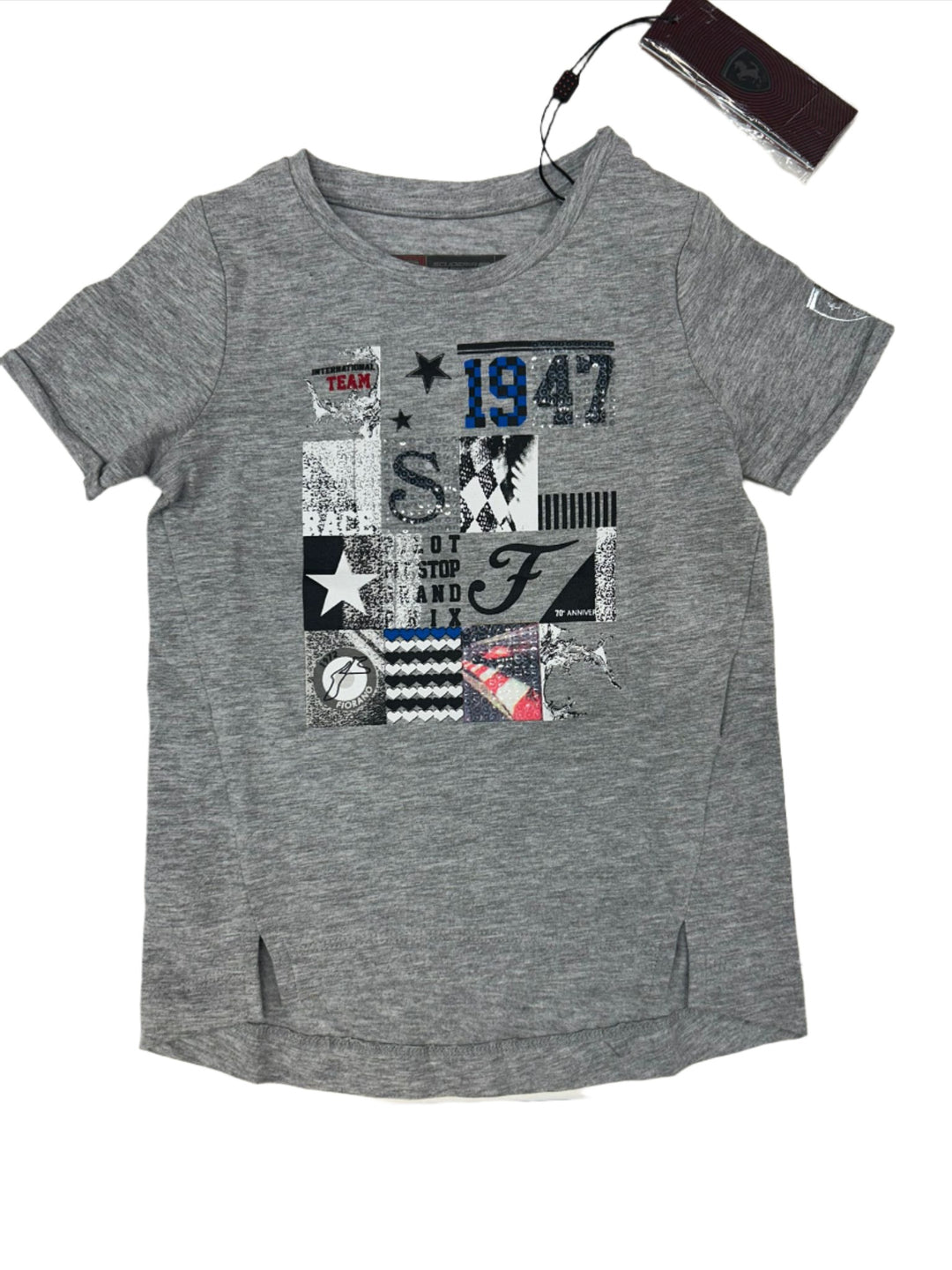 T-shirt fille en jersey à imprimé patchwork Scuderia Ferrari F1™ Team - Gris