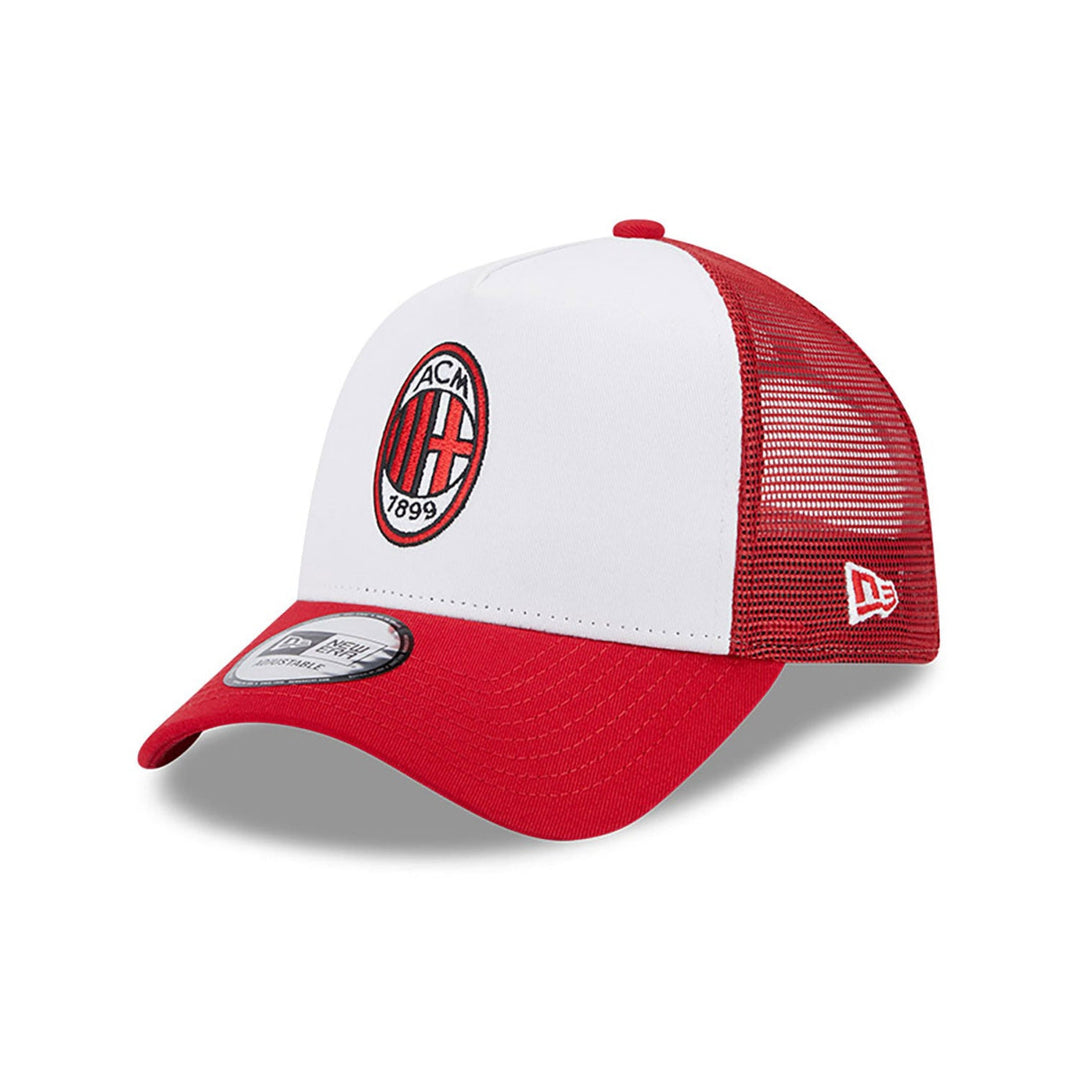 AC Milan White A-Frame Trucker Adult Cap - White and Red