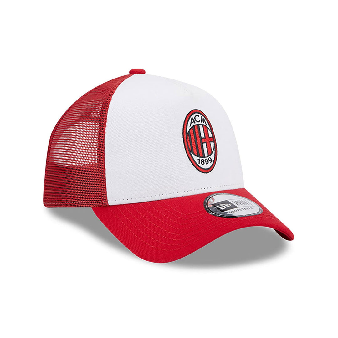 AC Milan White A-Frame Trucker Adult Cap - White and Red