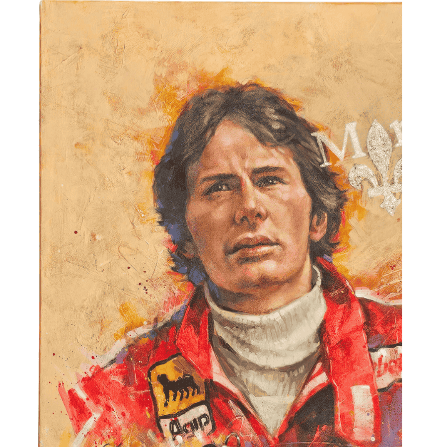 Cuadro grande de la primera victoria del GP de Montreal de Gilles Villeneuve de la Scuderia Ferrari de 1978