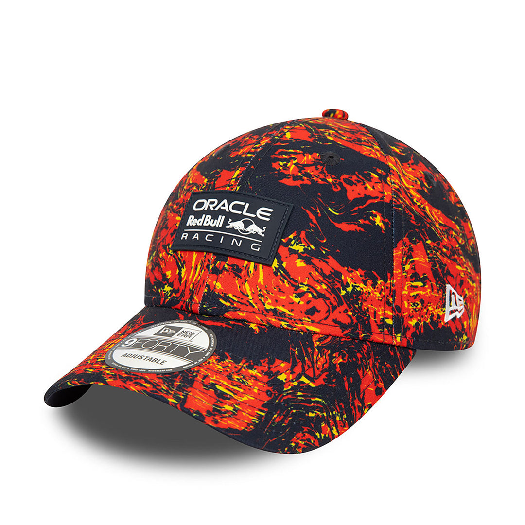 2024 Red Bull Racing All Over Print 9FORTY Adjustable Men's Cap - Navy and Orange