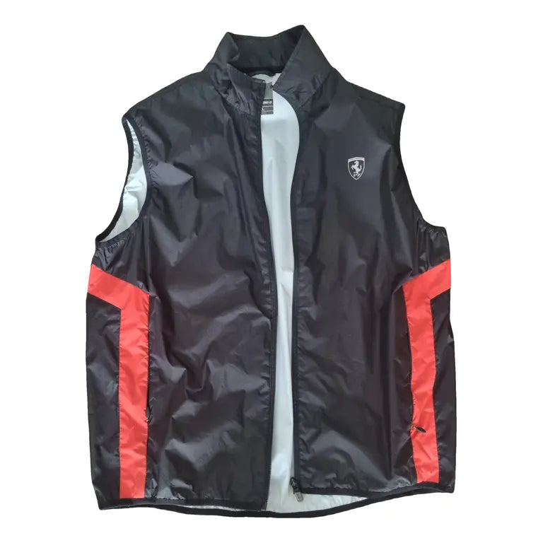 Chaleco cortavientos y repelente al agua para hombre de Scuderia Ferrari, color negro