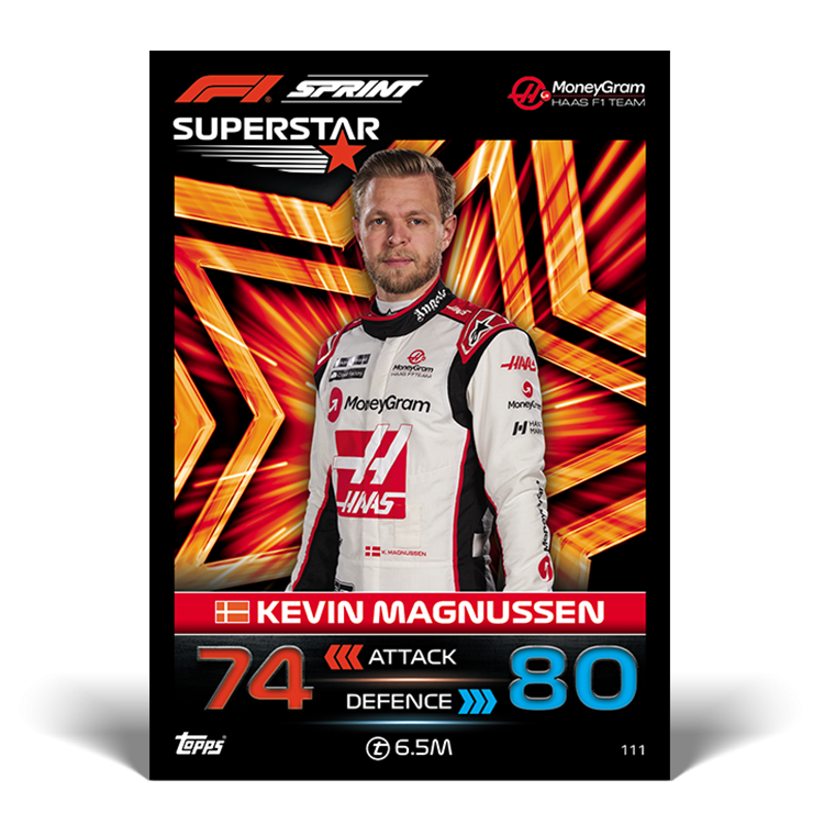 2023 Haas kevin Magnussen Superstar F1 Formula 1 Turbo Attax 2023 Official Topps Trading Cards Red 