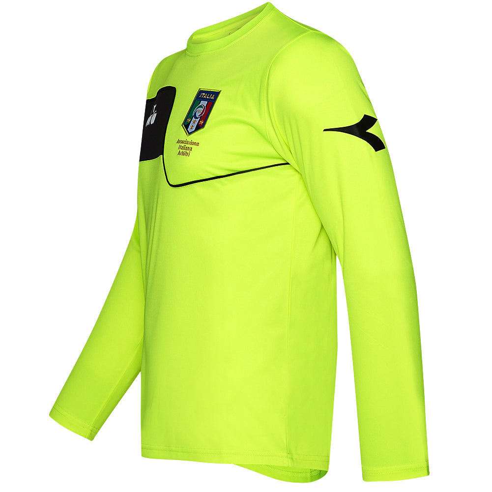 Italia FIGC Referee Diadora Yellow Official Soccer Mens Neon Yellow Jersey