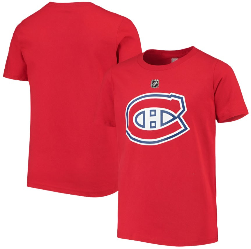 T-Shirt Officiel Canadiens de Montréal LNH Logo frontal Junior Jeune Garçon Fille - Rouge