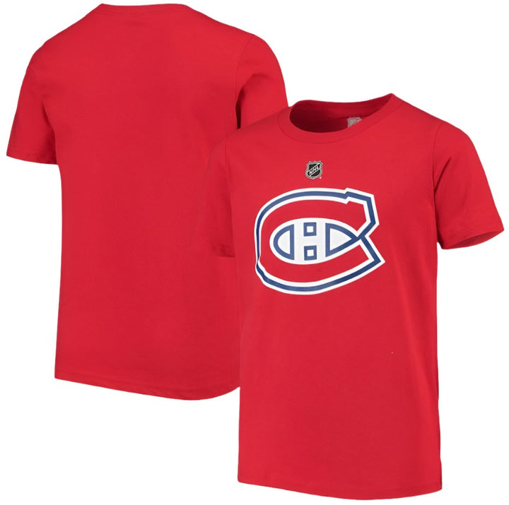 T-Shirt Officiel Canadiens de Montréal LNH Logo frontal Junior Jeune Garçon Fille - Rouge