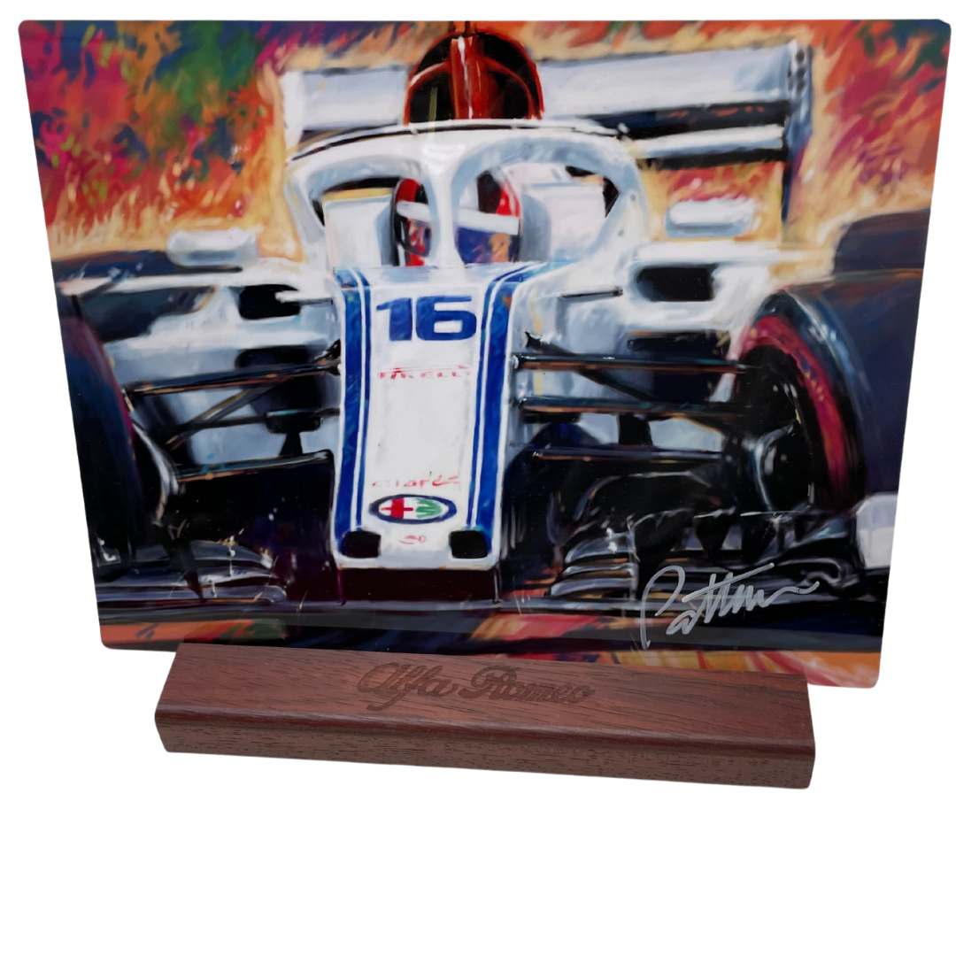Charles Leclerc Sauber F1 Team Alfa Romeo #16 Metallic Plaque - Accesories - Multicolor