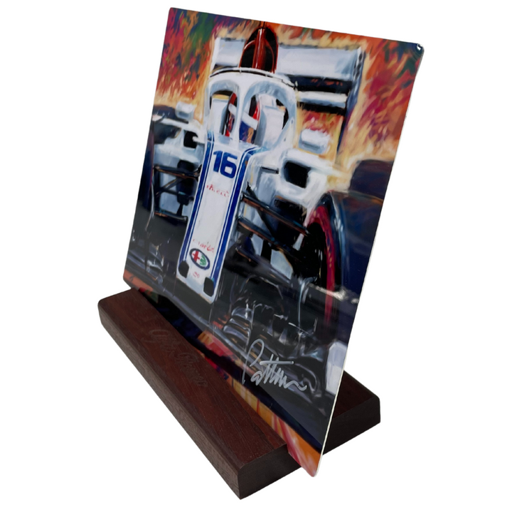 Charles Leclerc Sauber F1 Team Alfa Romeo #16 Metallic Plaque - Accesories - Multicolor