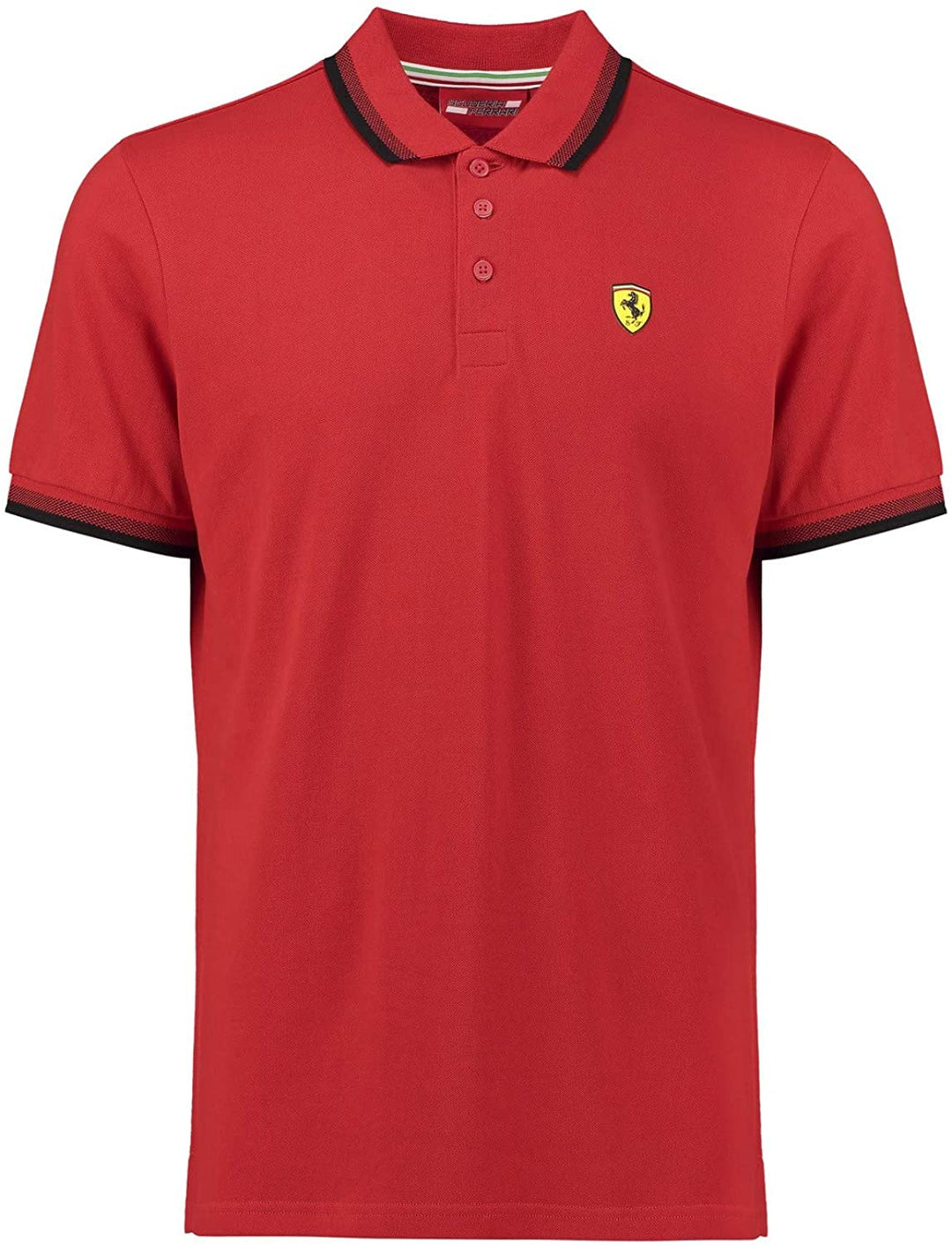 Scuderia Ferrari Button Up Collar Polo - Men - Red