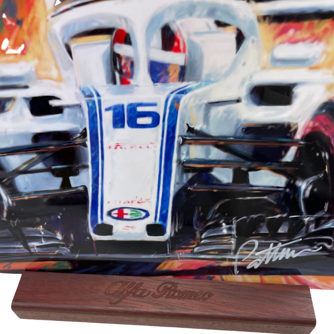 Charles Leclerc Sauber F1 Team Alfa Romeo #16 Metallic Plaque - Accesories - Multicolor
