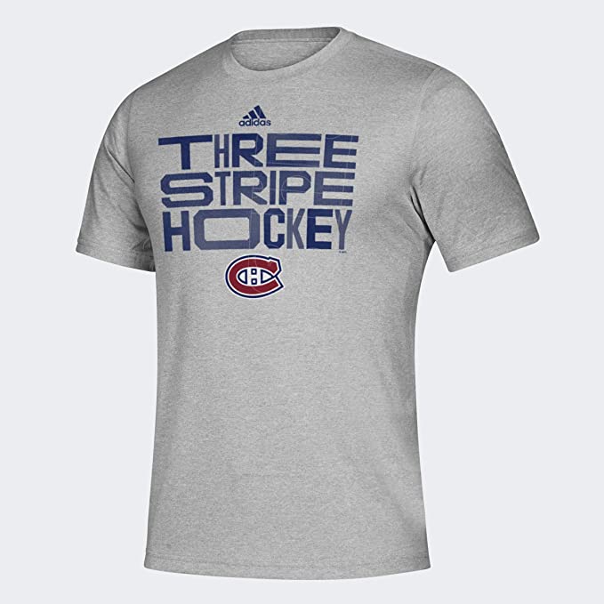 Adidas Montreal Canadiens Three Stripe Hockey T-shirt - Men - Grey