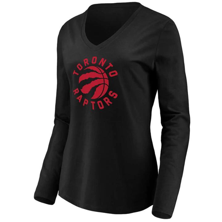 Toronto Raptors NBA Basketball Alt Logo Long Sleeve Tee - Women - Black