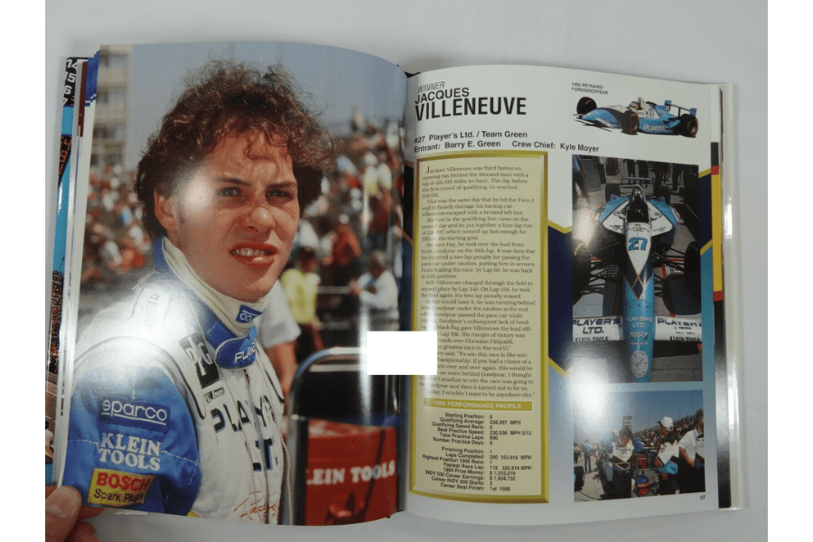 1995 Indy Review IndyCar Series Yearbook Indianapolis 500 Champion Jacques Villeneuve - Accessoires - Bleu