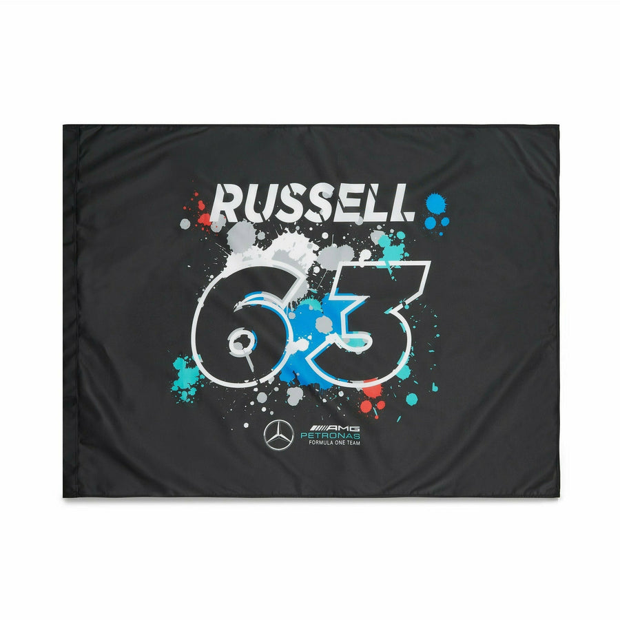 Mercedes AMG Petronas F1™ Team George Russell #63 Large Flag - Black