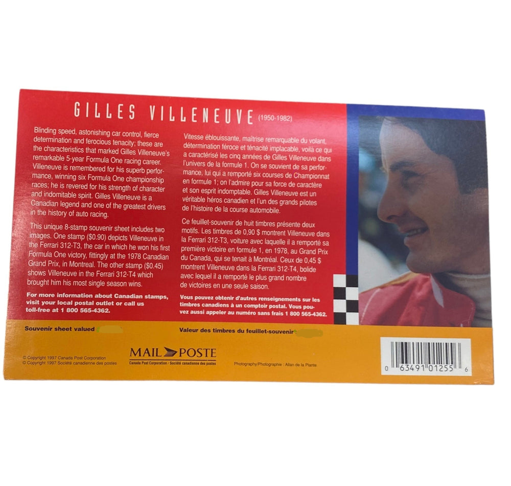 Gilles Villeneuve Canada Stamps  1997- Accessories - Multicolor