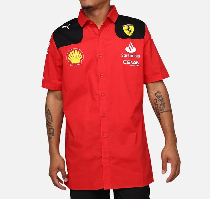 Puma Scuderia Ferrari Button Down Shirt - Red