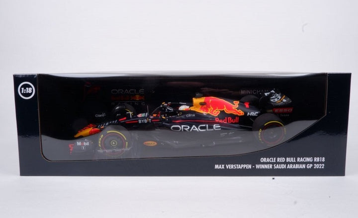 2022 Max Verstappen Saudi Arabian GP Minichamps Oracle Red Bull Racing RB18 1:18 scale model car 