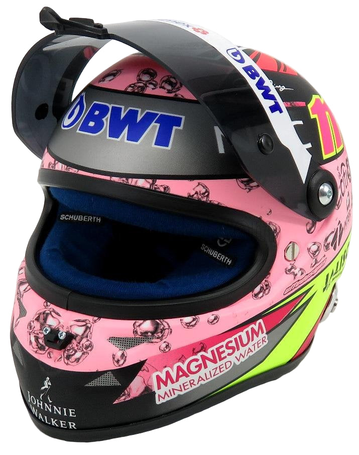 Shara Force India Miniature Schuberth Sergio Perez F1 2017 Helmet - 1/2 Scale