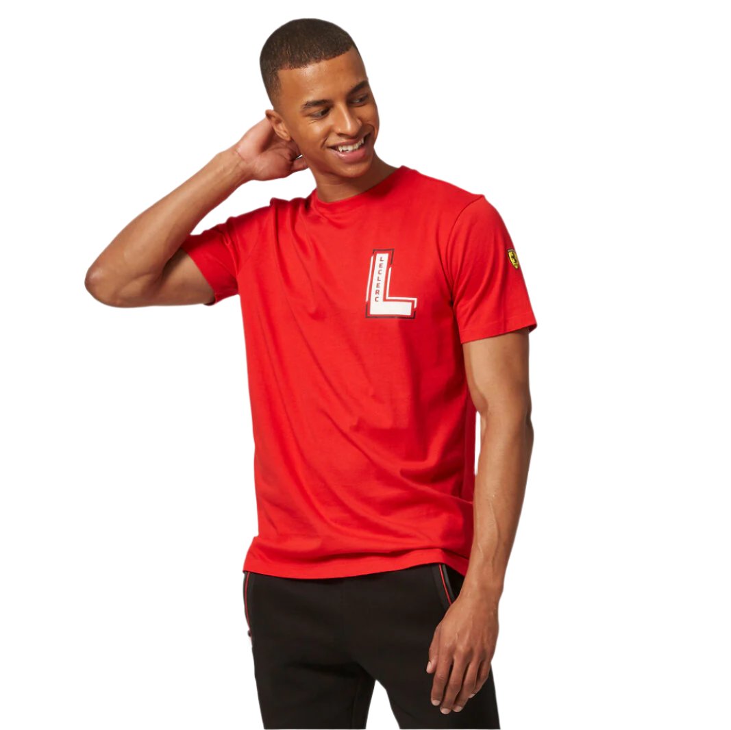 T shirt Scuderia Ferrari Charles Leclerc Fanwear Homme Rouge FANABOX