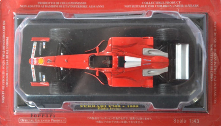 Eddie Irvine Ferrari F399 #4 formula 1 1999 1:43 Scale Red by Altaya in Bubble Protective Packaging