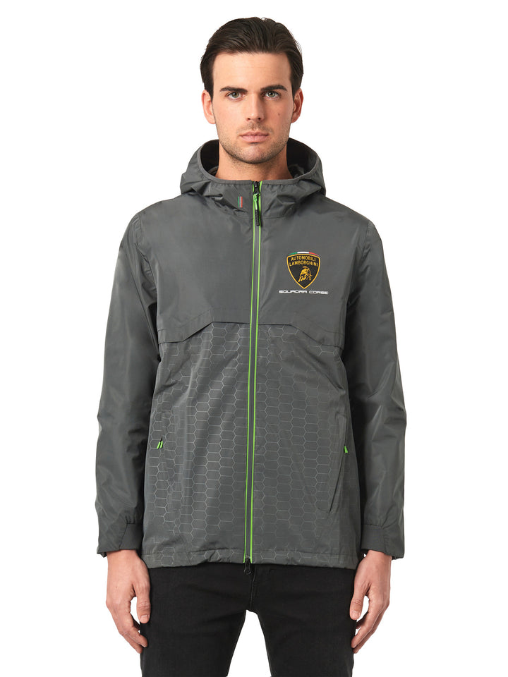 Lamborghini Squadra Corse Travel Lightweight Rain Windproof Men's Jacket - Grey