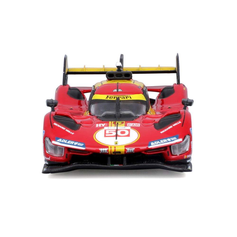 Ferrari 499P #50 24h Le Mans Champion 2024 – 1:43 Diecast Model Car with Display Case - Red and Yellow