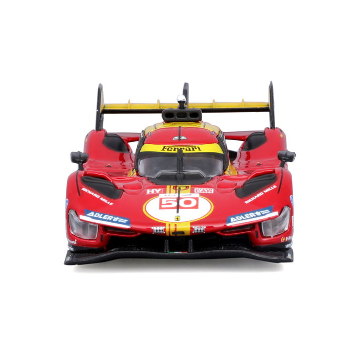 Ferrari 499P #50 24h Le Mans Champion 2024 – 1:43 Diecast Model Car with Display Case - Red and Yellow
