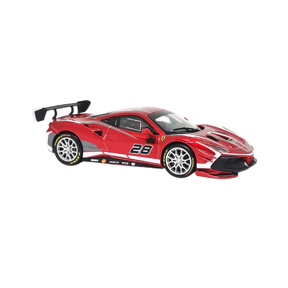 2020 Ferrari BBurago 488 Challenge Evo #28 Red 1:43 Diecast Model Car