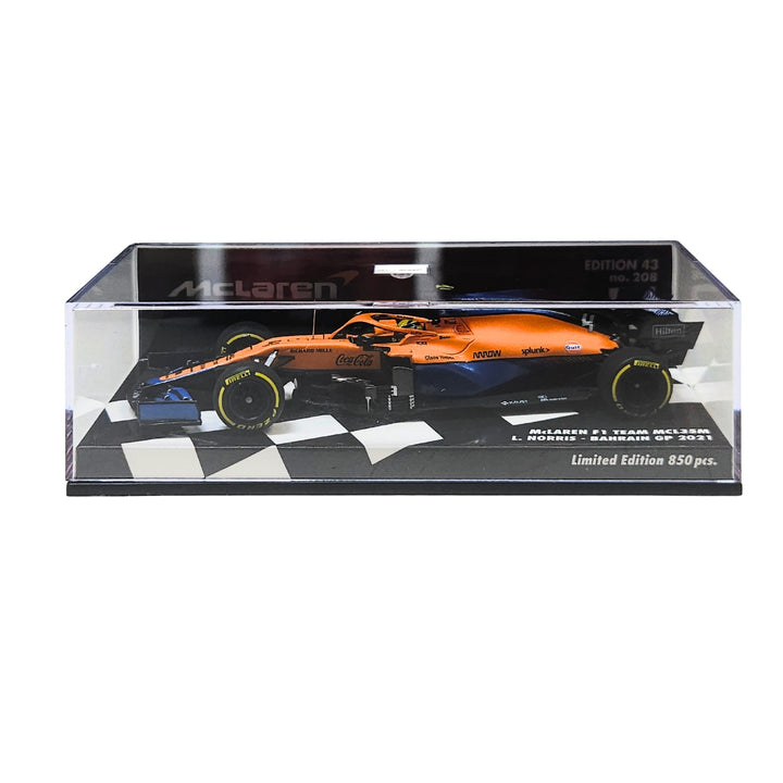 2021 McLaren F1™ Lando Norris Bahrain GP Limited Edition 1:43 Scale Minichamps Model Car - Papaya