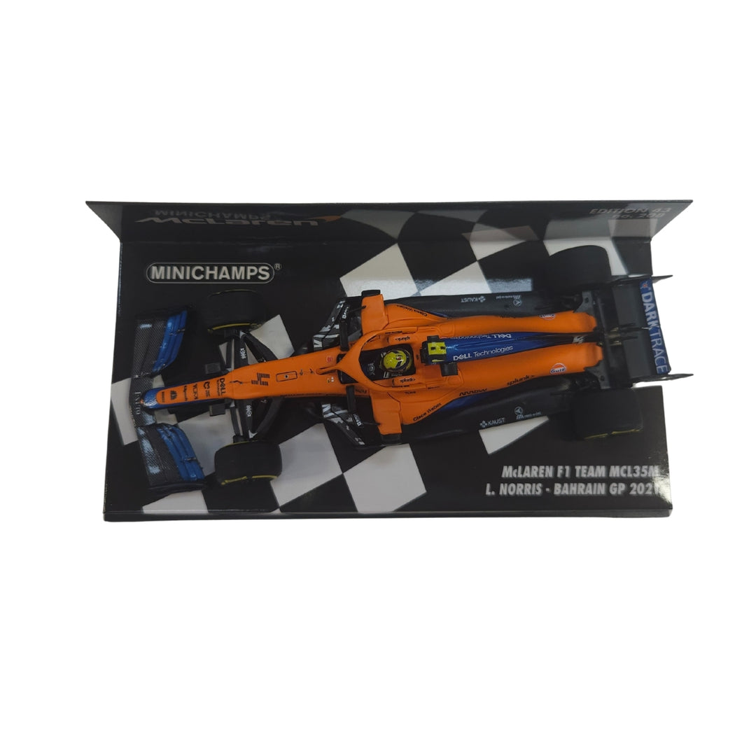 2021 McLaren F1™ Lando Norris Bahrain GP Limited Edition 1:43 Scale Minichamps Model Car - Papaya