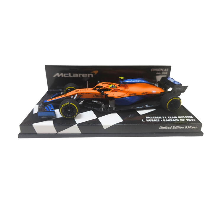 2021 McLaren F1™ Lando Norris Bahrain GP Limited Edition 1:43 Scale Minichamps Model Car - Papaya