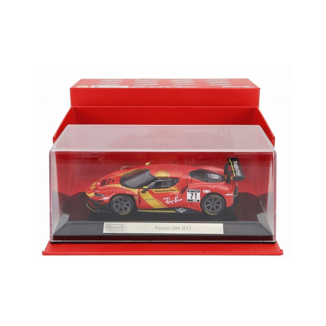 2023 Ferrari 296 Gt3 #71 Bburago Racing 1:43 Model Car – Red