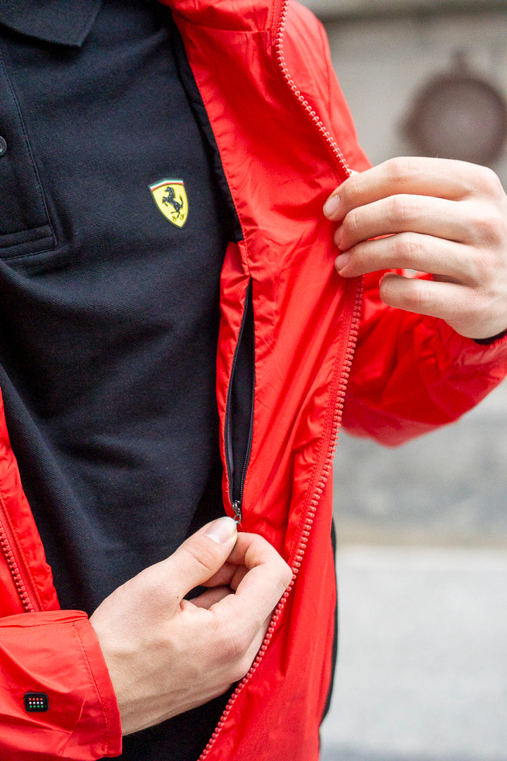 Ferrari Men's Rain Jacket Windbreaker - Red 