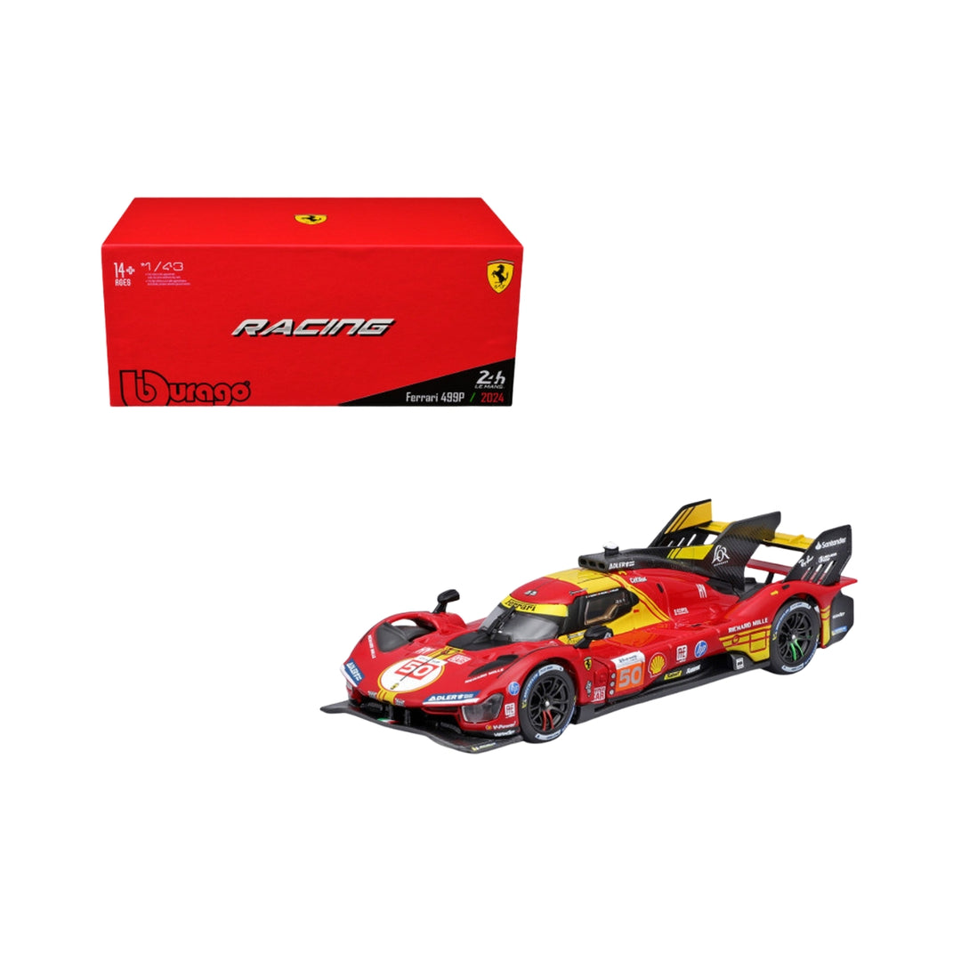 2024 Antonio Fuoco And Miguel Molina And Nicklas Nielsen Ferrari 499P Af Corse Le Mans Winner #50 1:43 Model Car – Red