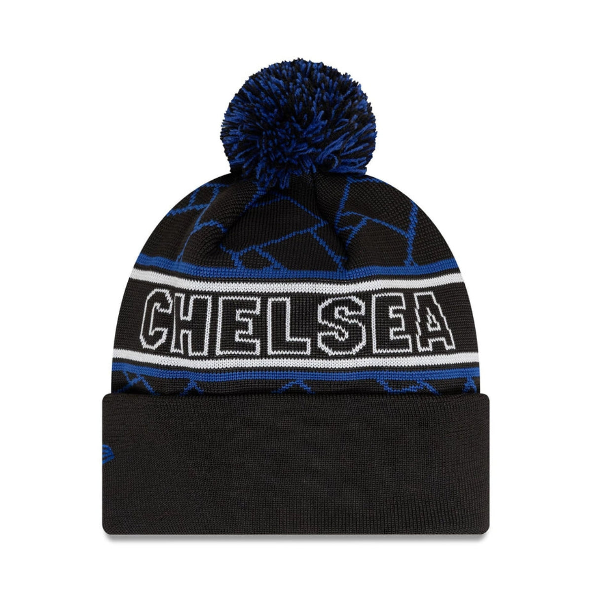 2025 Chelsea FC Lion Crest Sport Adult Knit Beanie Hat - Black and